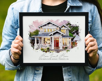 Custom First Home Gift - Watercolour Painting - Home Art - House Painting from Photo - Custom House Illustration - Watercolor Home Painting