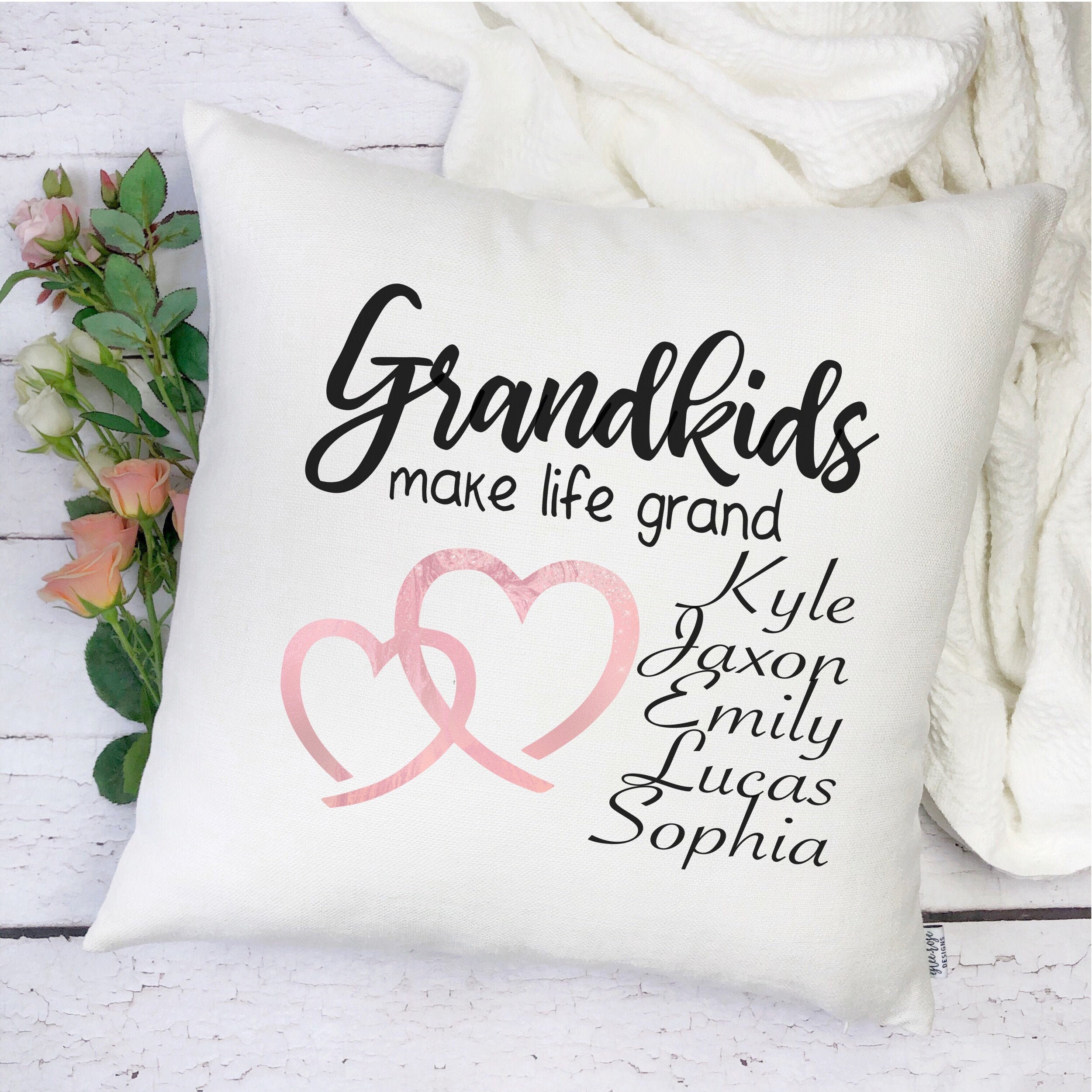 Grandkids Make Life Grand Pillow Cover Grandkids Pillow Etsy Canada