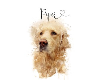 Custom Watercolor Painting of Pet - Pet Memorial Art - Custom Dog Painting - Pet Art Print - Gift for Dog Lover - Watercolor Portrait of Pet