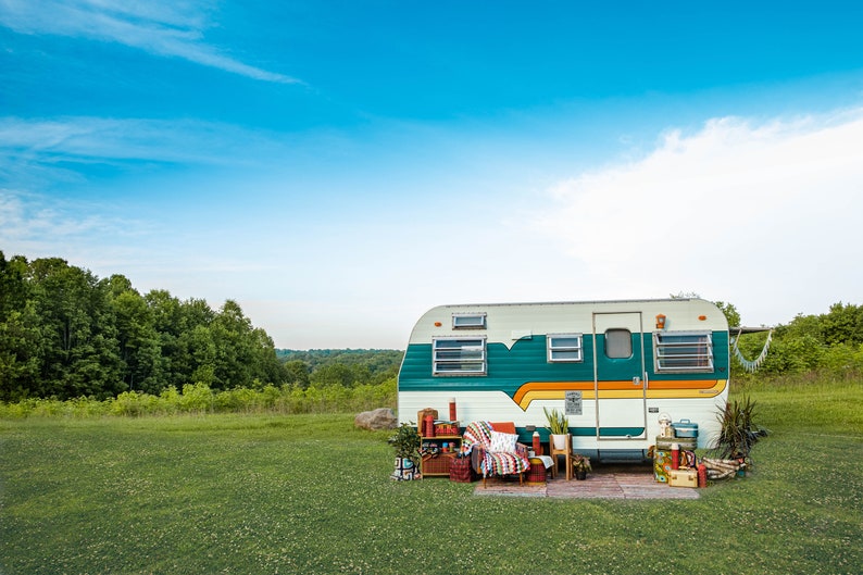 Custom Camper Watercolour Portrait Happy Camper Art Personalized Camper Image Painting from Photo Camper Sweet Camper Watercolor image 4