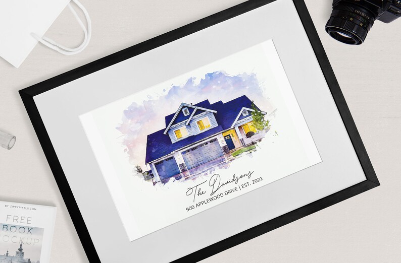 Watercolour Painting from Photo Custom First Home Gift Home Art House Painting Custom House Illustration Watercolor Home Painting image 1