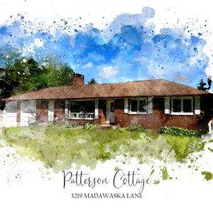 Custom First Home Gift - Watercolor Painting of Home - Digital Watercolor Painting - Personalized House Illustration - Realtor Closing Gift