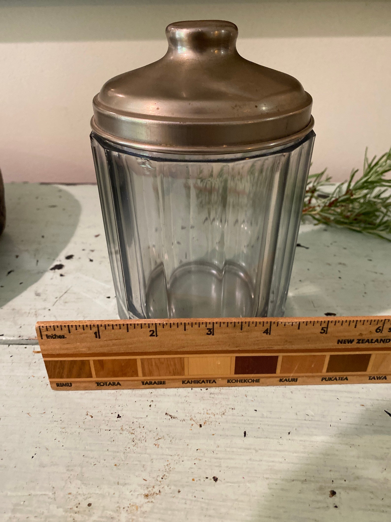 1800s Flint Glass Jar With Lid Etsy UK