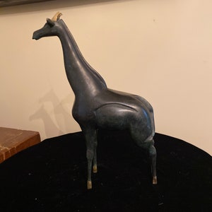Vintage bronze and brass giraffe sculpture