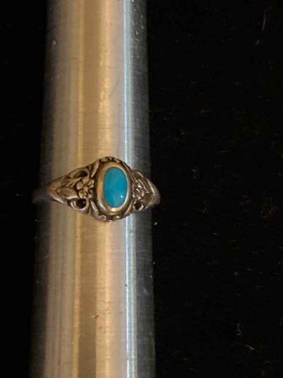 Silver and turquoise Navajo ring