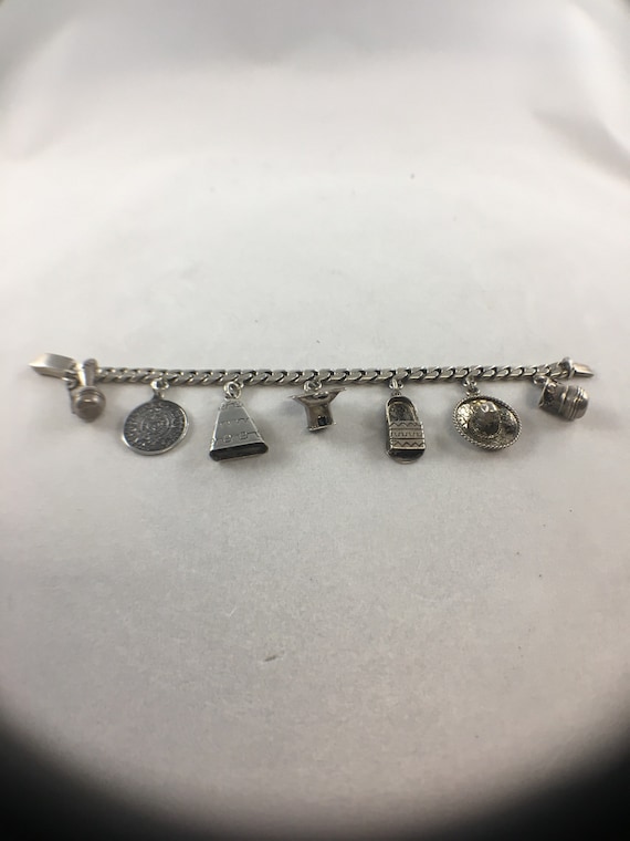 Mexican silver charm bracelet