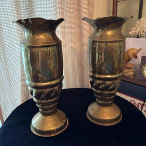 Vintage Trench Art Vases