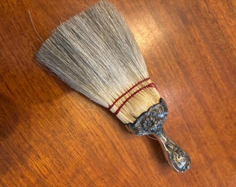 Vintage Sterling Silver Clothes Brush Floral Handle Vanity Brush Natural Bristles