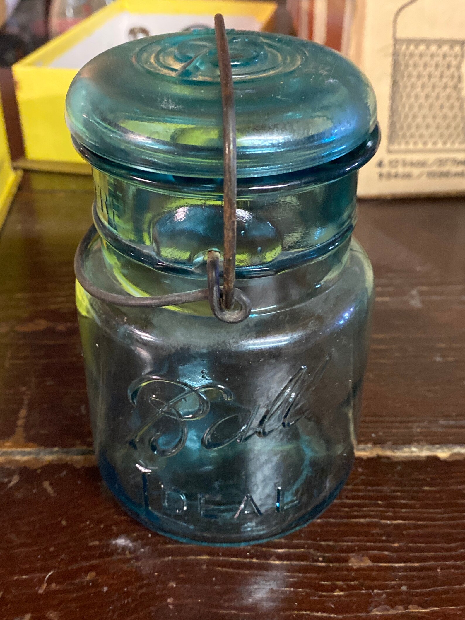 Vintage ball ideal canning jar with glass lid Etsy