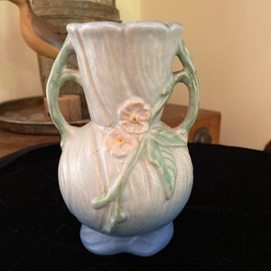 1930s Weller Cherry Blossom double handled vase