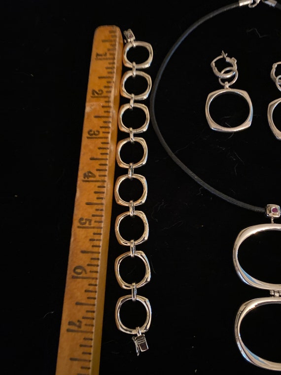 Vintage modern 925 silver jewelry set - image 3