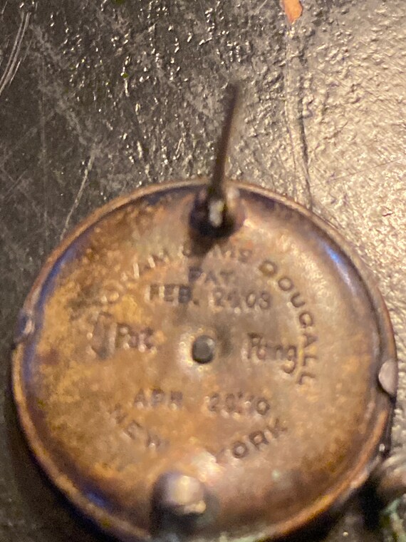 Early 1900s watch fob with pin and retractable ch… - image 3