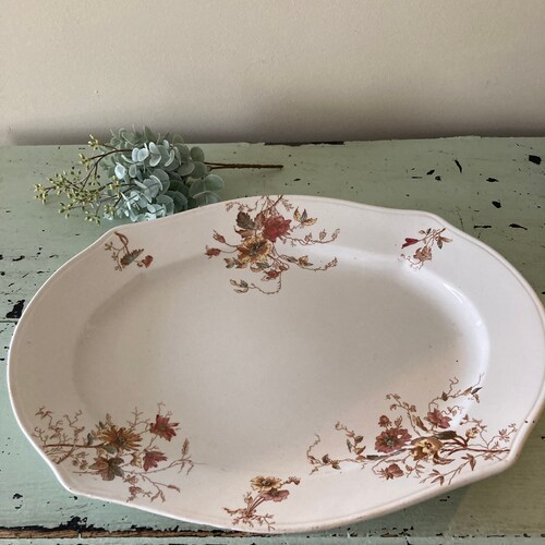 Antique English S.F. & J shops Ironstone Platter.