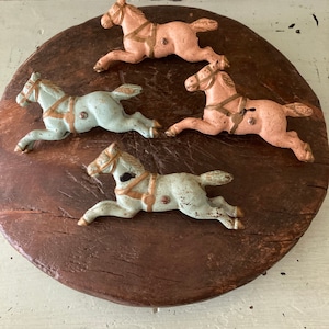 Antique Cast Iron Toy Horse - Set of 4.