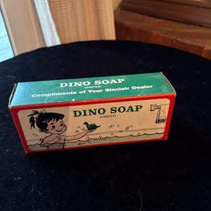 Vintage NOS Sinclair Dino Soap Castile Bar in Original Box Gas Station Advertising Dinosaur Promo sealed