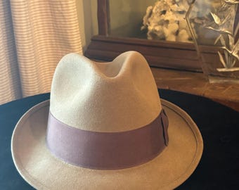 Vintage Adam Ralston Fedora Cork Brown Fur Felt Hat Size 6 7/8