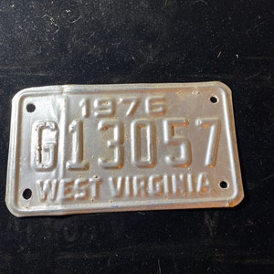 Matrícula de motocicleta de Virginia Occidental de 1976