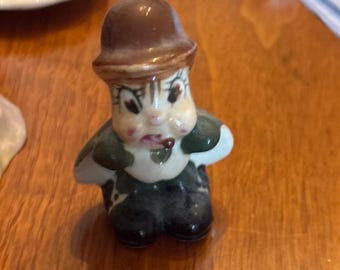 Vintage Occupied Japan Figurine Cartoon Boy Character Hand Painted Ceramic 1940s