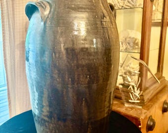Vintage Cheever Meaders 4 Gallon Churn Georgia Folk Pottery Alkaline Glaze Stoneware Southern Pottery