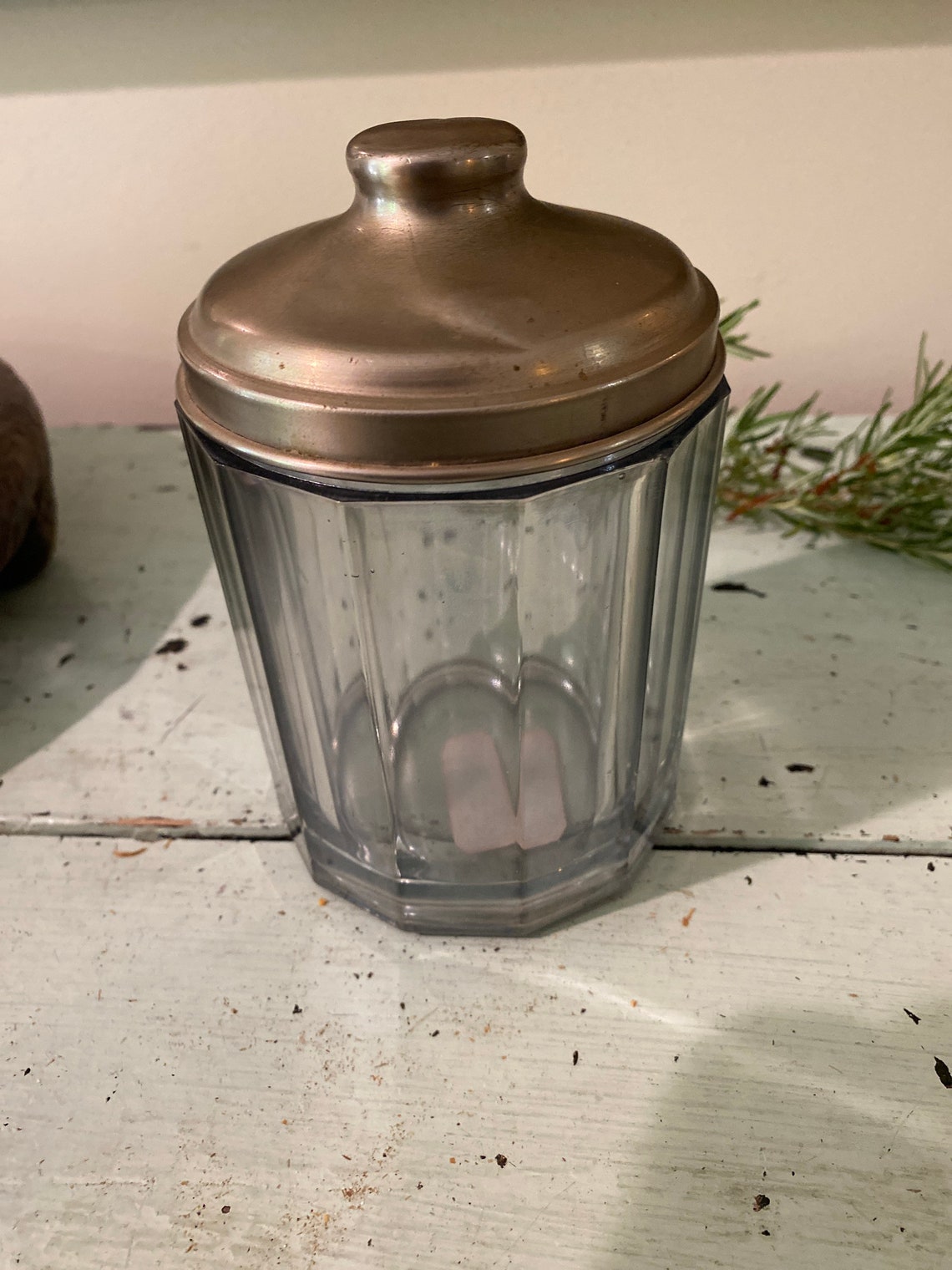 1800s Flint Glass Jar With Lid Etsy UK