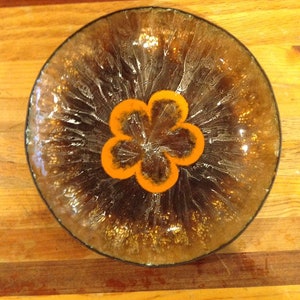 Mid Century Copper Enameled Bowl