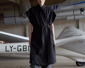 Women vests / Long vest / Designer clothing / Loose black vest / Oversize vest / Winter vest / Long black vest / Plus size vest / OHMY