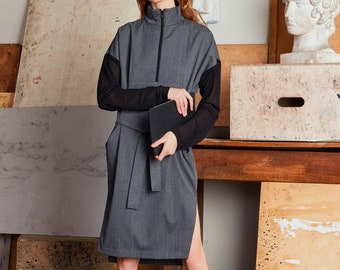 Turtleneck dress / Midi dress / Formal dress / Jumper dress / Grey dress / Black dress / Dress / Designer dress / fashion / OHMY