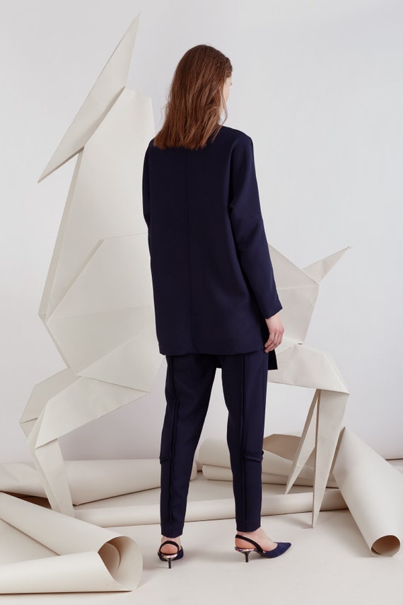 Plus size deals navy blue jacket