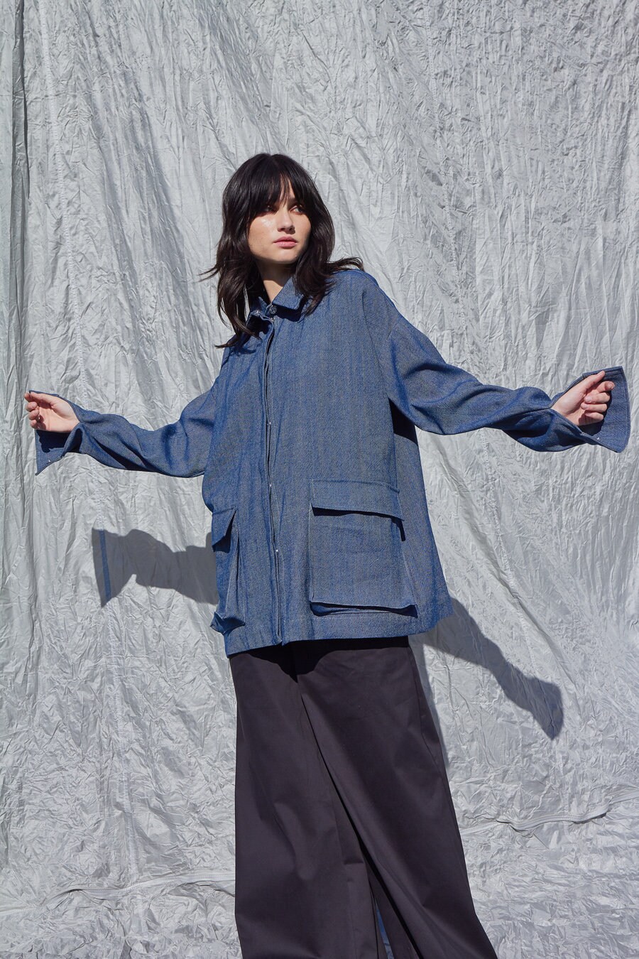 Oversized Denim Jacket / Women's Jeans Jacket / Blue Jacket / Cotton Jacket / Shirt Type Jacket