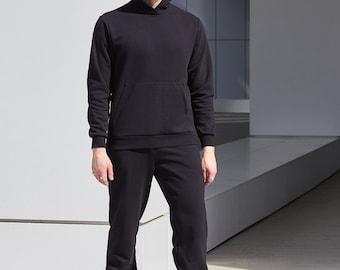 Men’s black hoodie / Designer hoodie / Gift for him / Sweatshirt