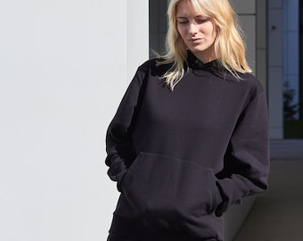 Women’s black hoodie / Designer hoodie / Gift for her / Sweatshirt
