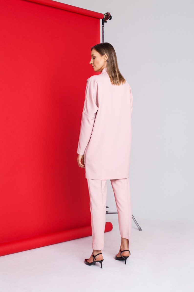 Pink Longline Blazer Pink Long Jacket Pink Formal Jacket / Etsy Australia