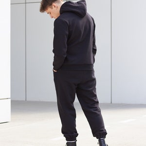 Mens black hoodie / Designer hoodie / Gift for him / Sweatshirt image 5