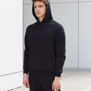Mens black hoodie / Designer hoodie / Gift for him / Sweatshirt image 6