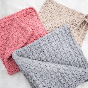 Textured Baby Blankets, Handmade Baby Blanket, Baby Girl Blanket, Baby Boy Blanket, Newborn Blanket, Crochet Baby Blanket, Pink, Gray, Tan