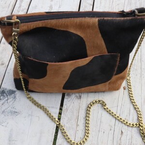 Crossbody bag for woman, messenger bag, leather bag, Cowhide Giraffe, shoulder bag, with ankara lining.