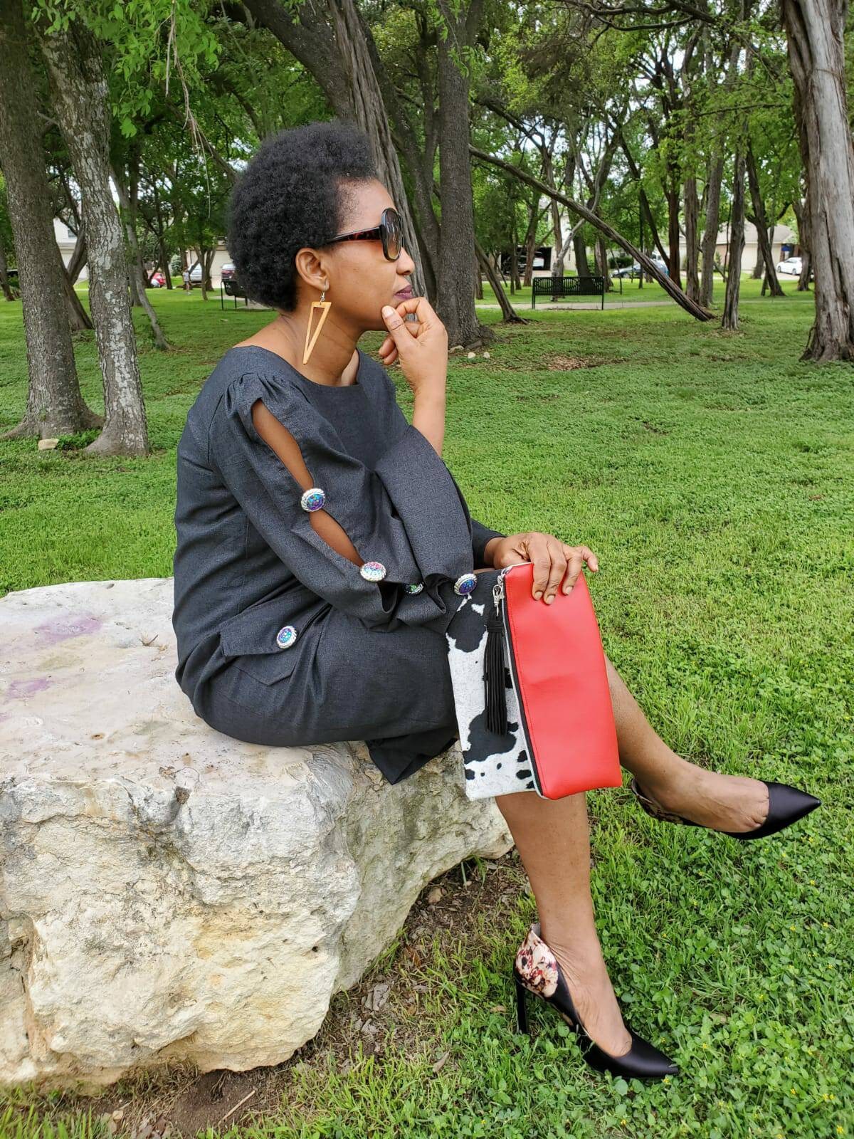 Cowhide Suede/vinyl Reversible Foldover Clutch Purse Gift for Etsy