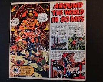 Around the World in 80 Days Great Movie Adventures in Sound and Story Record Wonderland Records 1974 AA Records Jules Verne