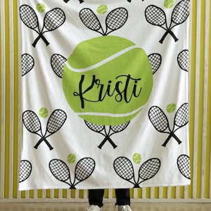 Tennis Velveteen Plush Blanket, Custom Tennis Blanket