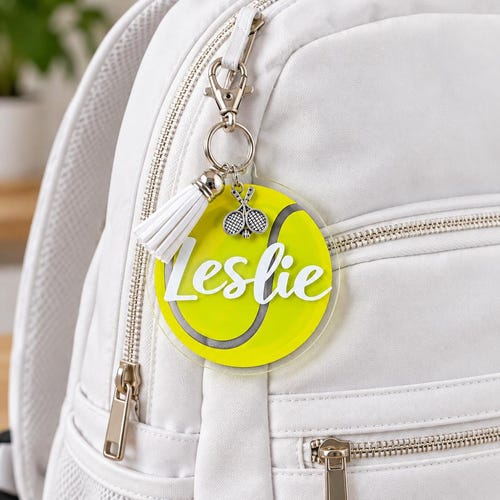 Personalized Tennis Bag Tag, Tennis Keychain, Team Gift