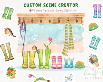 Wellington Boot Family Customisable Family Portrait Creator