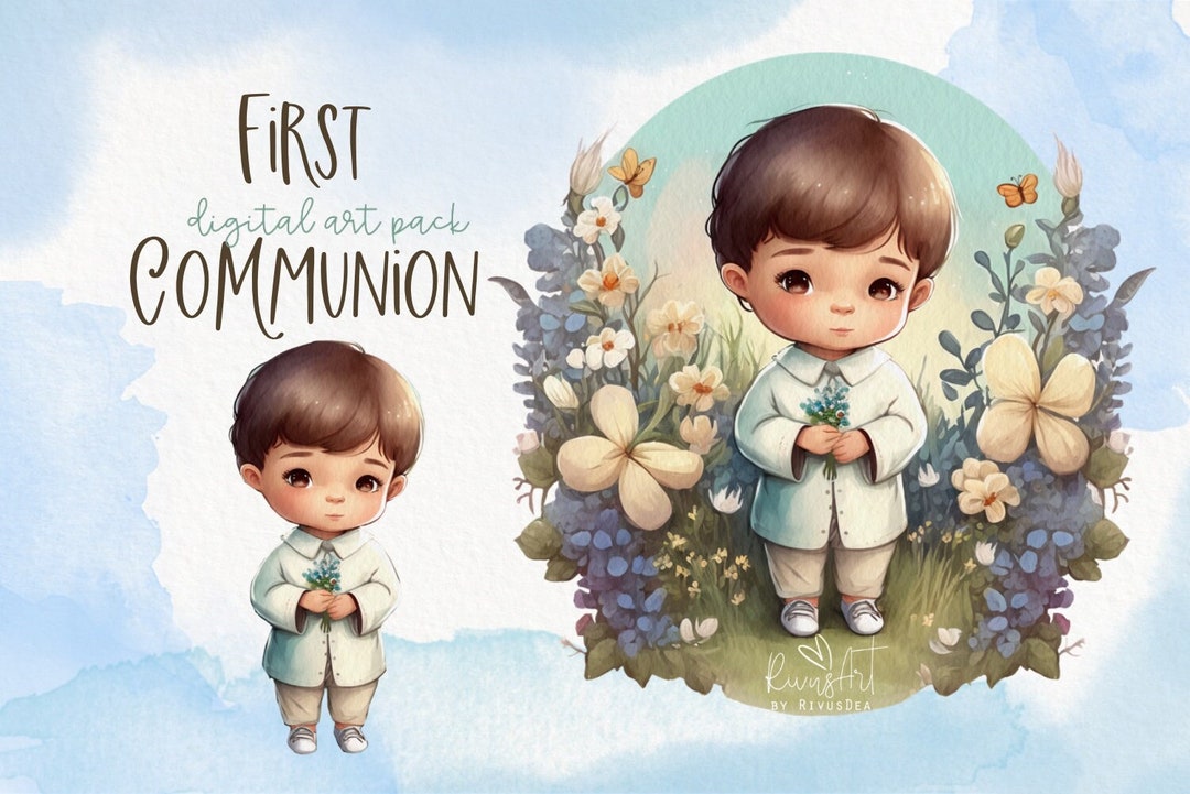 First Communion PNG Clipart Watercolor First Communion First Communion