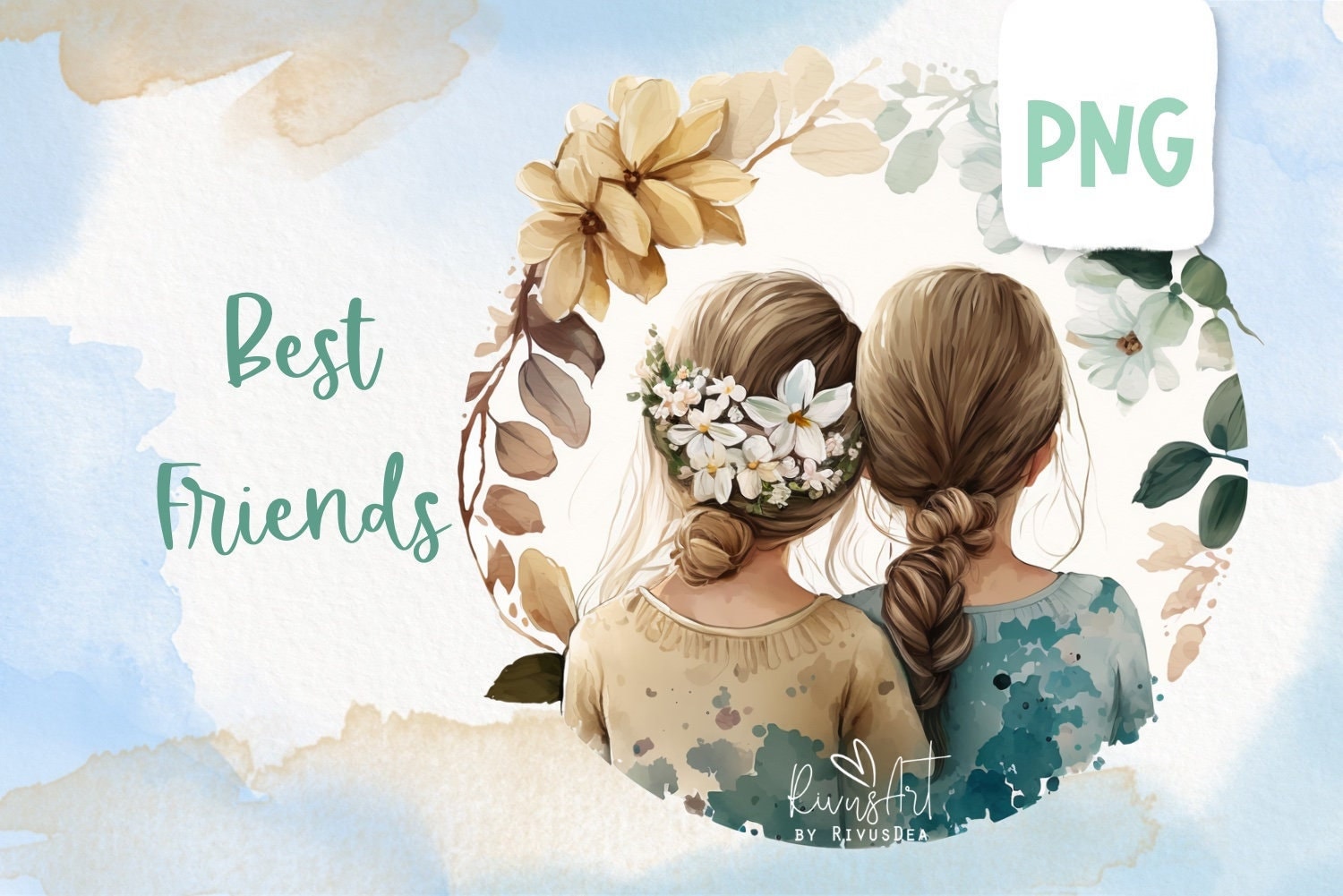 Two Happy Friends Clipart