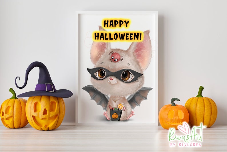Halloween Cute Bat PNG Clipart Watercolor Gothic - Etsy