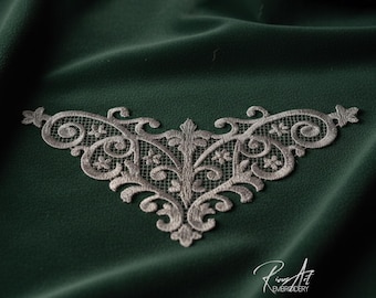 Gothic Lace Machine Embroidery Design - Dark Academia Witchy Jewelry File | Dress Decor
