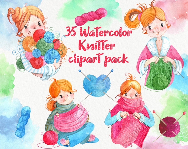 Cute Watercolor Knitter Girl Clipart Pack Knitter Clip Art Set Knitting Girl Yarn Ball Skein Hand Lettered Knitter Craft Quotes Saying Heart Cute Watercolor Knitter Girl Clipart Pack Knitter Clip Art Set Knitting Girl Yarn Ball Skein Hand Lettered Knitter Craft Quotes Saying Heart