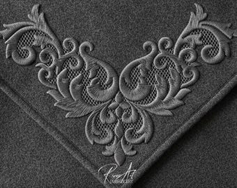 Gothic Lace Machine Embroidery Designs File  - Dark Academia Witchy Pattern | Dress Decor