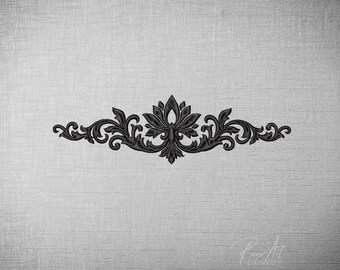 Gothic Baroque Embroidery Designs File 6 sizes, Elegant Floral Border Machine Embroidery Pattern, Victorian Flourish Damask Ornament