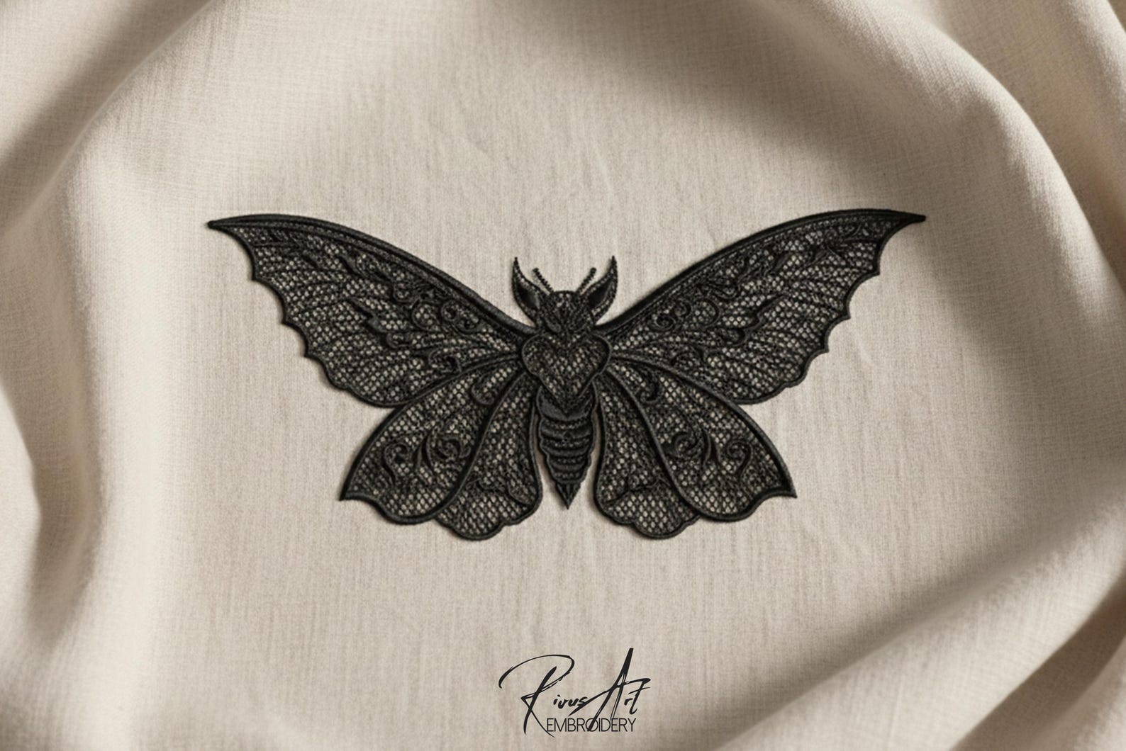 NOT FSL! Gothic Lace Moth Machine Embroidery Design - Victorian Dark ...