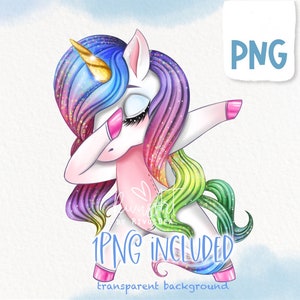 Rainbow dabbing unicorn png, unicorn sublimation design download, clipart, colorful unicorn birthday, LGBTQ+ unicorn, pride png, LGBTQ+ png